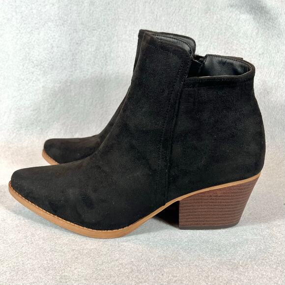 Cloudwalkers Womens Wide Fit Black Heel Ankle Boots Size 9.5W - Picture 5 of 11